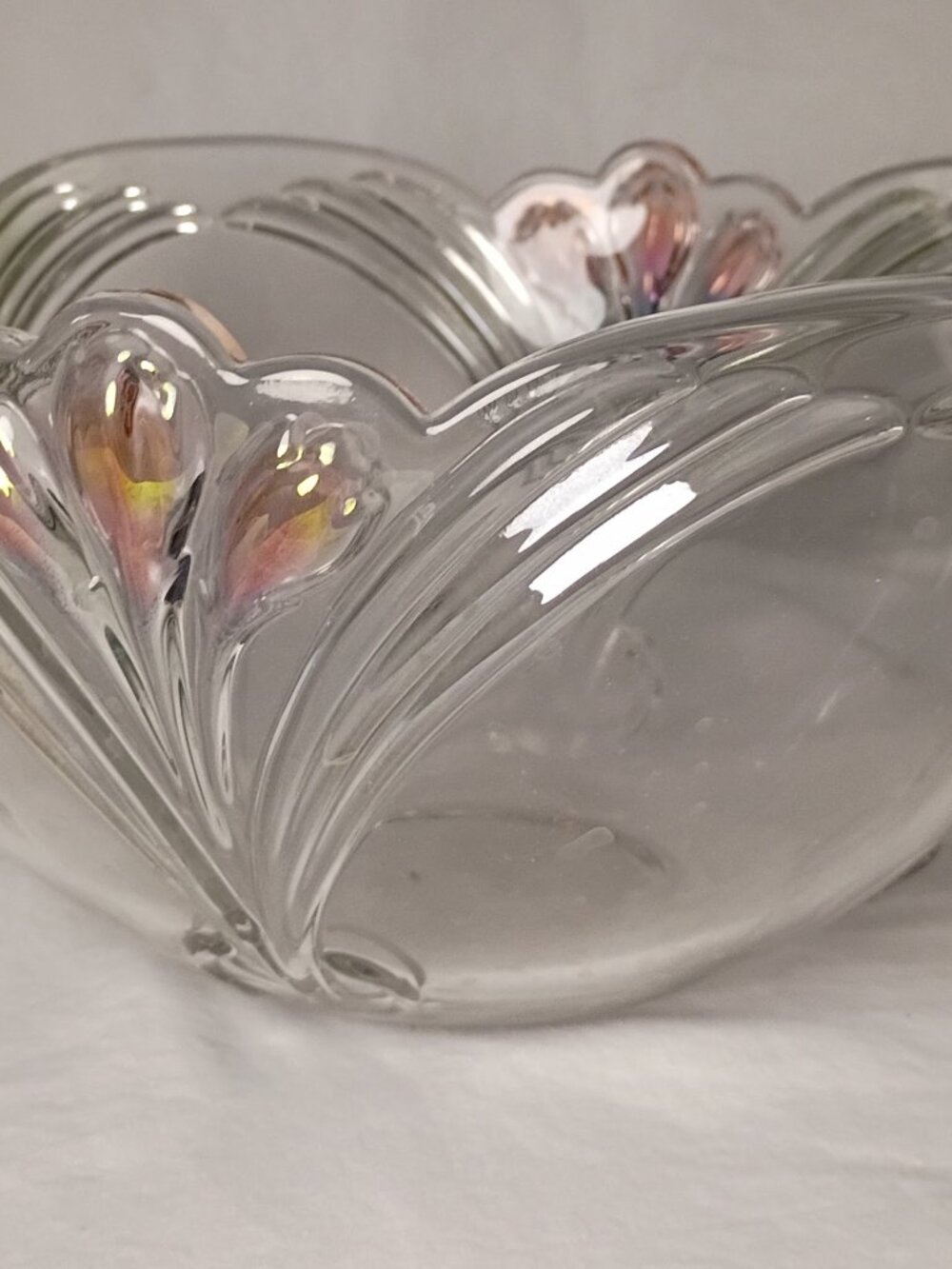 Vintage Mikasa French Bouquet 8" Crystal Glass Serving Bowl